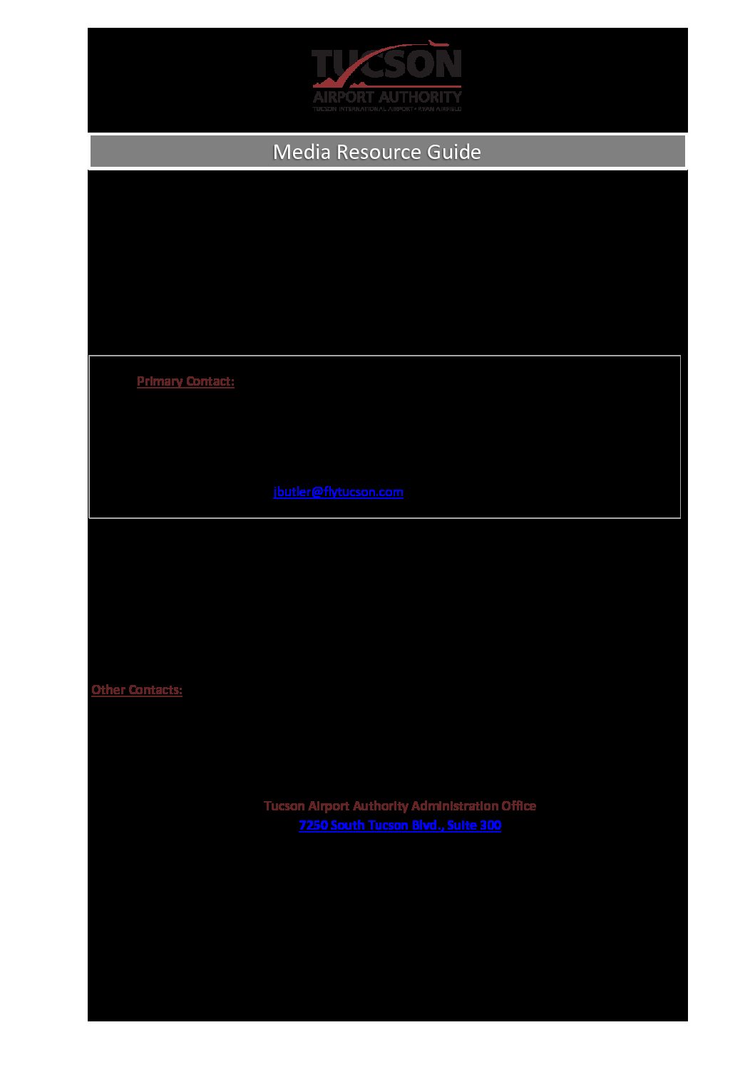 TAA Media Resource Manual / Fly Tucson