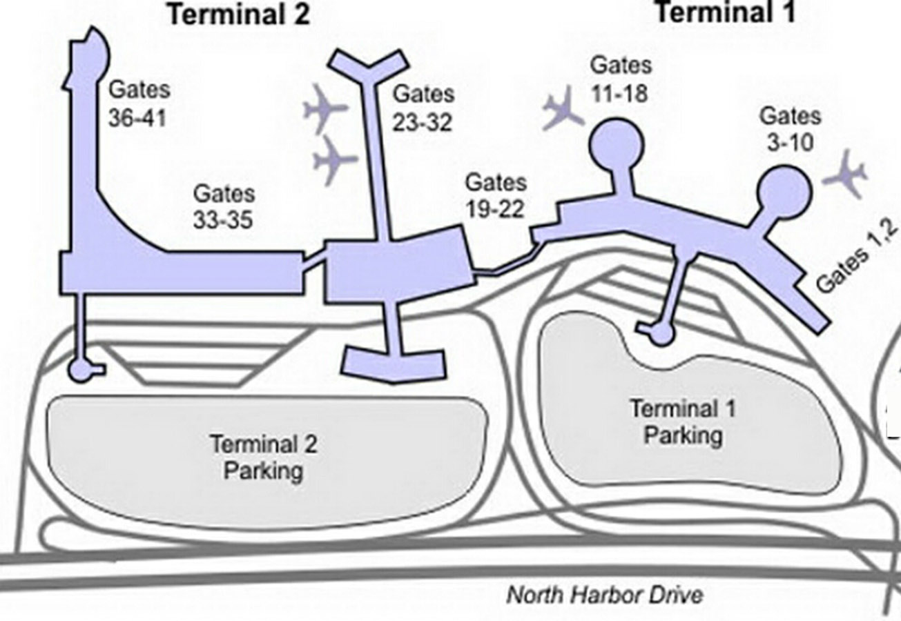 San Diego International Airport Terminal 1 Map - New River Kayaking Map